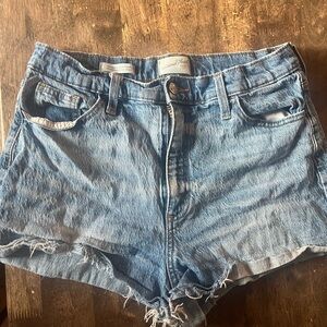 Universal Thread Blue Jean Shorts Distressed 10 highest rise shortie short